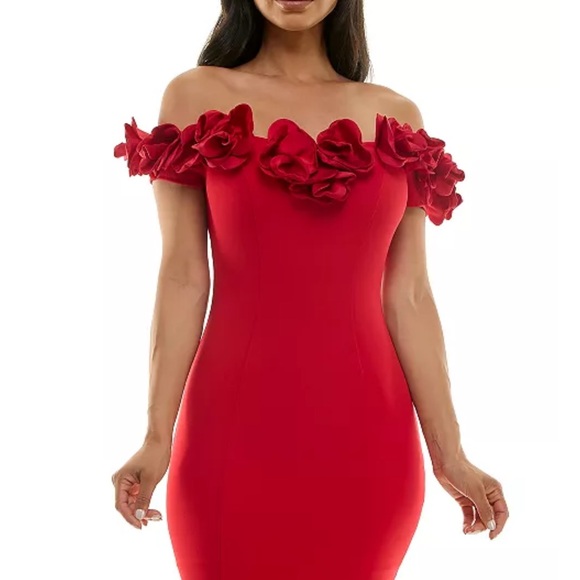 B Darlin Red Ruffle Mini Dress - Picture 2 of 3